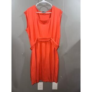 2X Land’s End coral orange dress